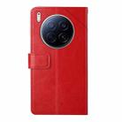 For Tecno Camon 40 Premier Y-shaped Pattern Flip Leather Phone Case(Red) - 3