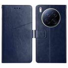 For Tecno Camon 40 Premier Y-shaped Pattern Flip Leather Phone Case(Blue) - 1