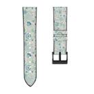 For Samsung Galaxy Watch 3 41mm TPU + Leather Watch Band(Flower Cyan) - 1