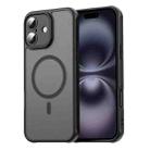 For iPhone 16 Plus Fan Dun Series TPU Hybrid PC Frosted Magsafe Phone Case(Black) - 1