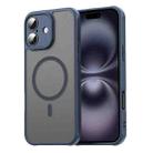 For iPhone 16 Plus Fan Dun Series TPU Hybrid PC Frosted Magsafe Phone Case(Blue) - 1