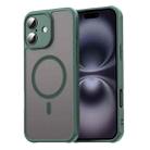 For iPhone 16 Fan Dun Series TPU Hybrid PC Frosted Magsafe Phone Case(Green) - 1