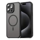 For iPhone 15 Pro Max Fan Dun Series TPU Hybrid PC Frosted Magsafe Phone Case(Black) - 1