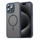 For iPhone 15 Pro Max Fan Dun Series TPU Hybrid PC Frosted Magsafe Phone Case(Blue) - 1