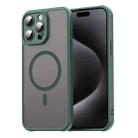 For iPhone 15 Pro Max Fan Dun Series TPU Hybrid PC Frosted Magsafe Phone Case(Green) - 1