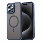 For iPhone 15 Pro Fan Dun Series TPU Hybrid PC Frosted Magsafe Phone Case(Blue) - 1