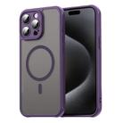 For iPhone 15 Pro Fan Dun Series TPU Hybrid PC Frosted Magsafe Phone Case(Purple) - 1