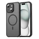 For iPhone 15 Plus Fan Dun Series TPU Hybrid PC Frosted Magsafe Phone Case(Black) - 1