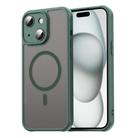 For iPhone 15 Plus Fan Dun Series TPU Hybrid PC Frosted Magsafe Phone Case(Green) - 1