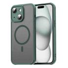 For iPhone 15 Fan Dun Series TPU Hybrid PC Frosted Magsafe Phone Case(Green) - 1