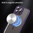 For iPhone 15 Fan Dun Series TPU Hybrid PC Frosted Magsafe Phone Case(Purple) - 3