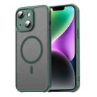 For iPhone 14 Plus Fan Dun Series TPU Hybrid PC Frosted Magsafe Phone Case(Green) - 1