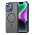 For iPhone 14 Fan Dun Series TPU Hybrid PC Frosted Magsafe Phone Case(Blue) - 1