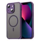 For iPhone 13 Fan Dun Series TPU Hybrid PC Frosted Magsafe Phone Case(Purple) - 1