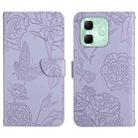 For Infinix Hot 50i 4G Skin Feel Butterfly Embossed Flip Leather Phone Case(Purple) - 1