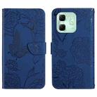 For Infinix Hot 50i 4G Skin Feel Butterfly Embossed Flip Leather Phone Case(Blue) - 1
