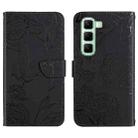 For Infinix Hot 50 5G Skin Feel Butterfly Embossed Flip Leather Phone Case(Black) - 1