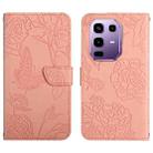 For Infinix Note 50 Pro 4G / Note 50 4G Skin Feel Butterfly Embossed Flip Leather Phone Case(Pink) - 1