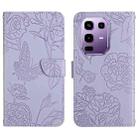 For Infinix Note 50x 5G Skin Feel Butterfly Embossed Flip Leather Phone Case(Purple) - 1