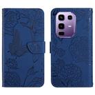 For Infinix Note 50s 5G Skin Feel Butterfly Embossed Flip Leather Phone Case(Blue) - 1