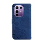 For Infinix Note 50s 5G Skin Feel Butterfly Embossed Flip Leather Phone Case(Blue) - 3