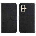 For Infinix Smart 10 4G / Tecno Pop 10 Skin Feel Butterfly Embossed Flip Leather Phone Case(Black) - 1