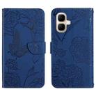 For Infinix Smart 10 4G / Tecno Pop 10 Skin Feel Butterfly Embossed Flip Leather Phone Case(Blue) - 1
