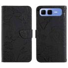 For Infinix Smart 10 Plus 4G Skin Feel Butterfly Embossed Flip Leather Phone Case(Black) - 1