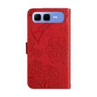 For Infinix Smart 10 Plus 4G Skin Feel Butterfly Embossed Flip Leather Phone Case(Red) - 3