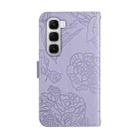 For Infinix Hot 60 4G / 60i 4G Skin Feel Butterfly Embossed Flip Leather Phone Case(Purple) - 3