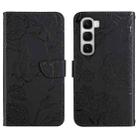 For Infinix Hot 60 4G / 60i 4G Skin Feel Butterfly Embossed Flip Leather Phone Case(Black) - 1