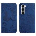 For Infinix Hot 60 4G / 60i 4G Skin Feel Butterfly Embossed Flip Leather Phone Case(Blue) - 1