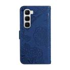 For Infinix Hot 60 4G / 60i 4G Skin Feel Butterfly Embossed Flip Leather Phone Case(Blue) - 3