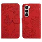 For Infinix Hot 60 4G / 60i 4G Skin Feel Butterfly Embossed Flip Leather Phone Case(Red) - 1