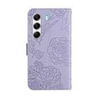 For Tecno Camon 40 Pro 5G Skin Feel Butterfly Embossed Flip Leather Phone Case(Purple) - 3
