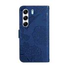 For Tecno Camon 40 Pro 5G Skin Feel Butterfly Embossed Flip Leather Phone Case(Blue) - 3