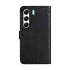 For Tecno Camon 40 4G Skin Feel Butterfly Embossed Flip Leather Phone Case(Black) - 3
