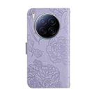 For Tecno Camon 40 Premier Skin Feel Butterfly Embossed Flip Leather Phone Case(Purple) - 3