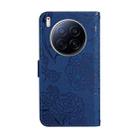 For Tecno Camon 40 Premier Skin Feel Butterfly Embossed Flip Leather Phone Case(Blue) - 3