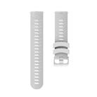For Garmin Forerunner 245 Stripes Silver Buckle Silicone Watch Band(White) - 2