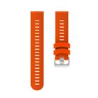 For Garmin Forerunner 245 Stripes Silver Buckle Silicone Watch Band(Orange) - 2