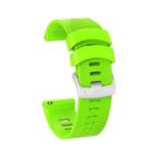 For Garmin Forerunner 245 Stripes Silver Buckle Silicone Watch Band(Grass Green) - 1