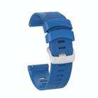 For Garmin Forerunner 245 Stripes Silver Buckle Silicone Watch Band(Rock Blue) - 1