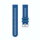 For Garmin Forerunner 245 Stripes Silver Buckle Silicone Watch Band(Rock Blue) - 2