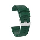 For Garmin Forerunner 245 Stripes Silver Buckle Silicone Watch Band(Army Green) - 1