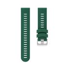 For Garmin Forerunner 245 Stripes Silver Buckle Silicone Watch Band(Army Green) - 2
