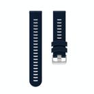 For Garmin Forerunner 245 Stripes Silver Buckle Silicone Watch Band(Navy Blue) - 2