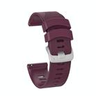 For Garmin Forerunner 245 Stripes Silver Buckle Silicone Watch Band(Purple) - 1