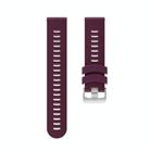 For Garmin Forerunner 245 Stripes Silver Buckle Silicone Watch Band(Purple) - 2