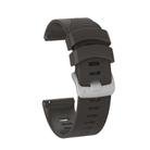 For Garmin Forerunner 245 Stripes Silver Buckle Silicone Watch Band(Dark Grey) - 1